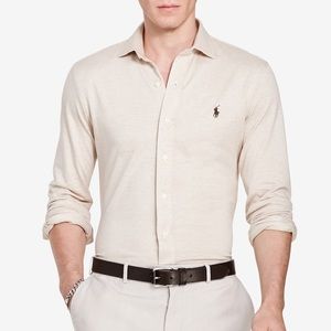 Ralph Lauren Men's Herringbone Knit Dress Shirt